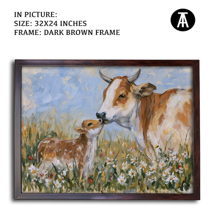 Artwork in Dark Brown Frame