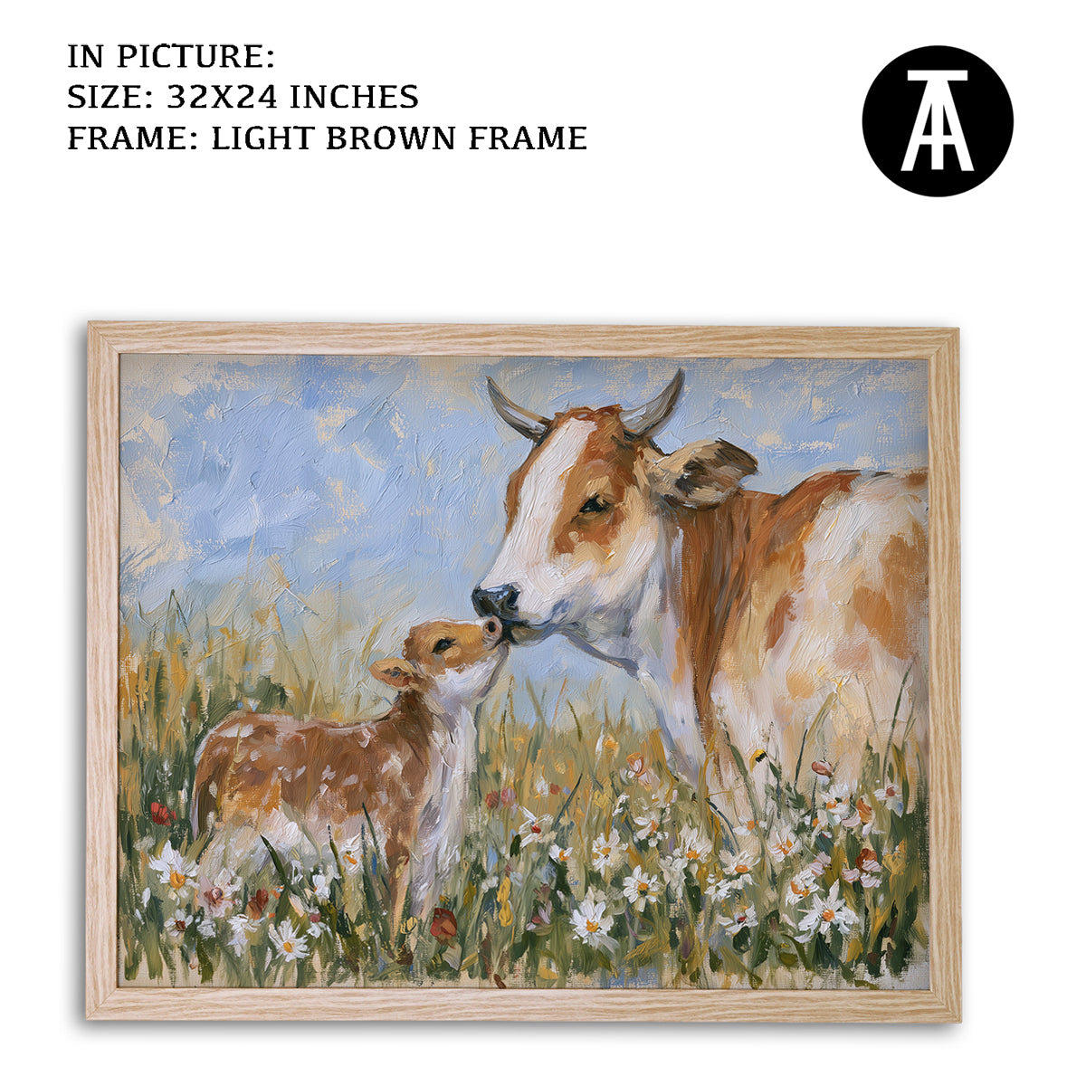 Artwork in Light Brown Frame