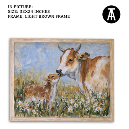 Artwork in Light Brown Frame