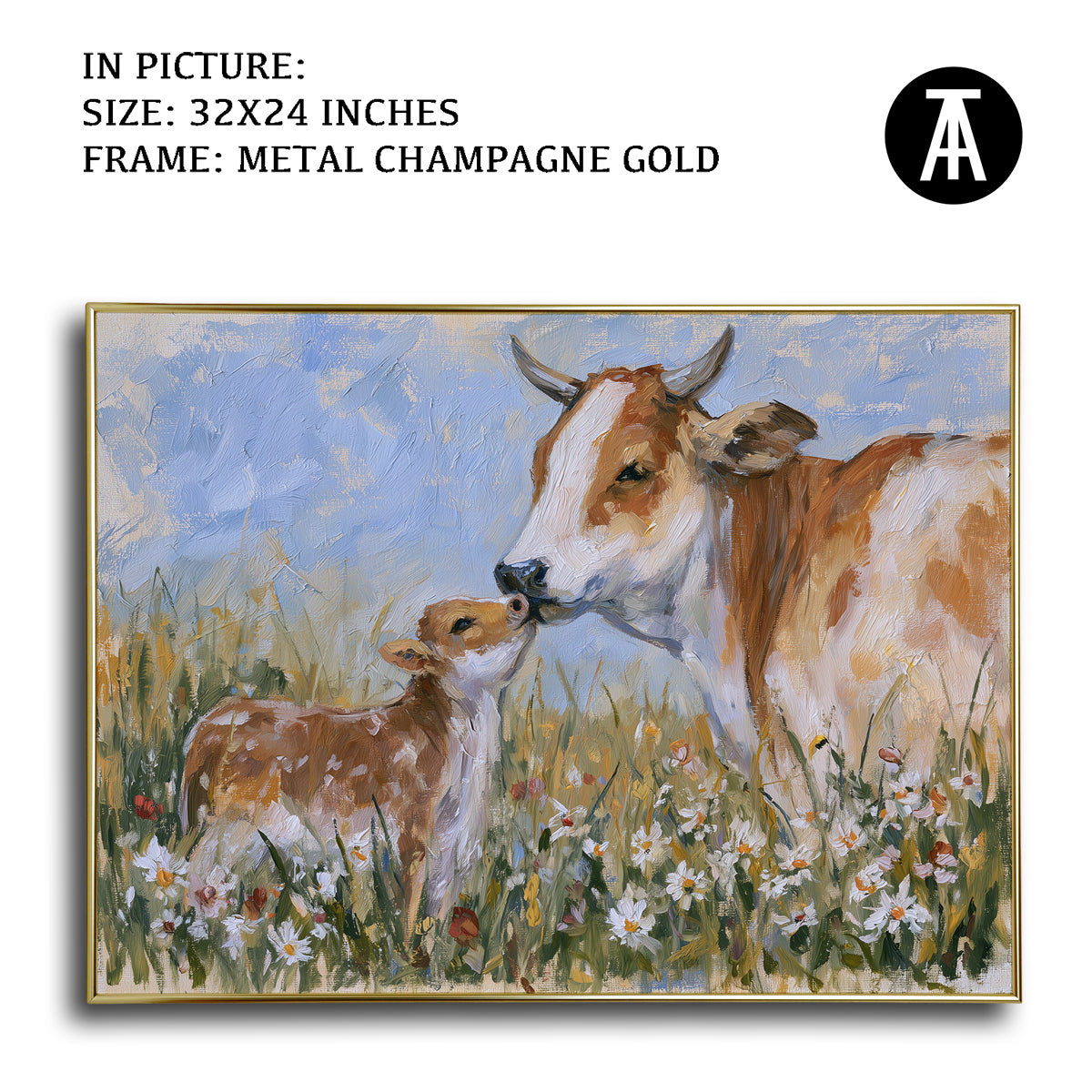 Artwork in Metal Champagne Gold Frame