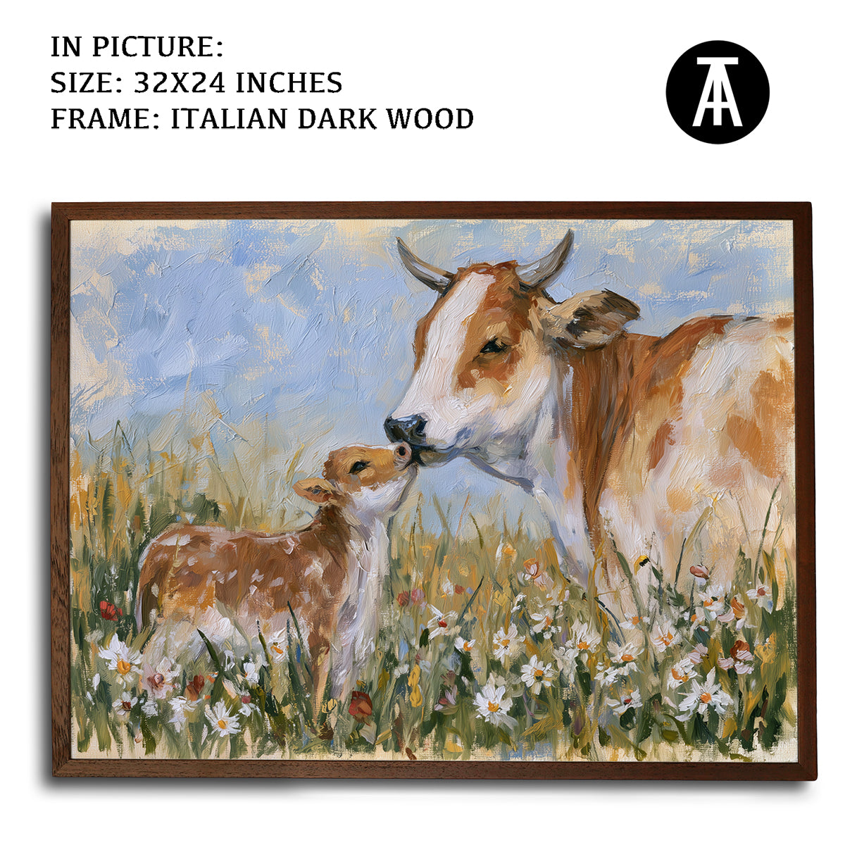 Artwork in Dark Wood Frame