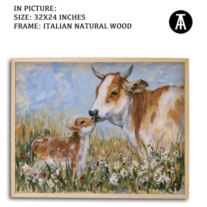 Artwork in Natural Wood Frame