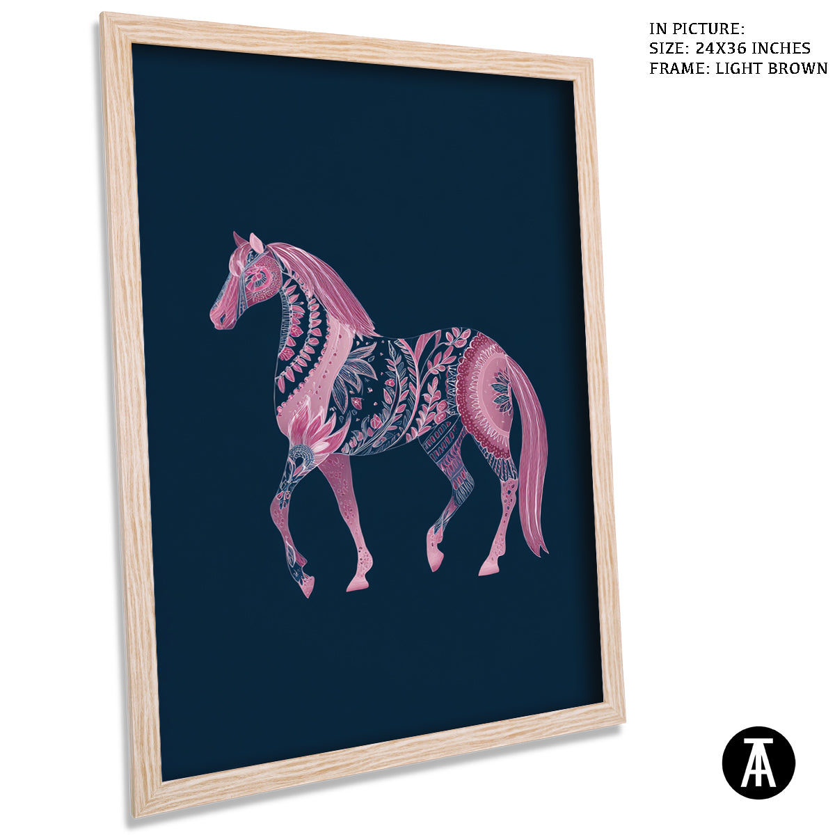 Artwork in Light Brown Frame