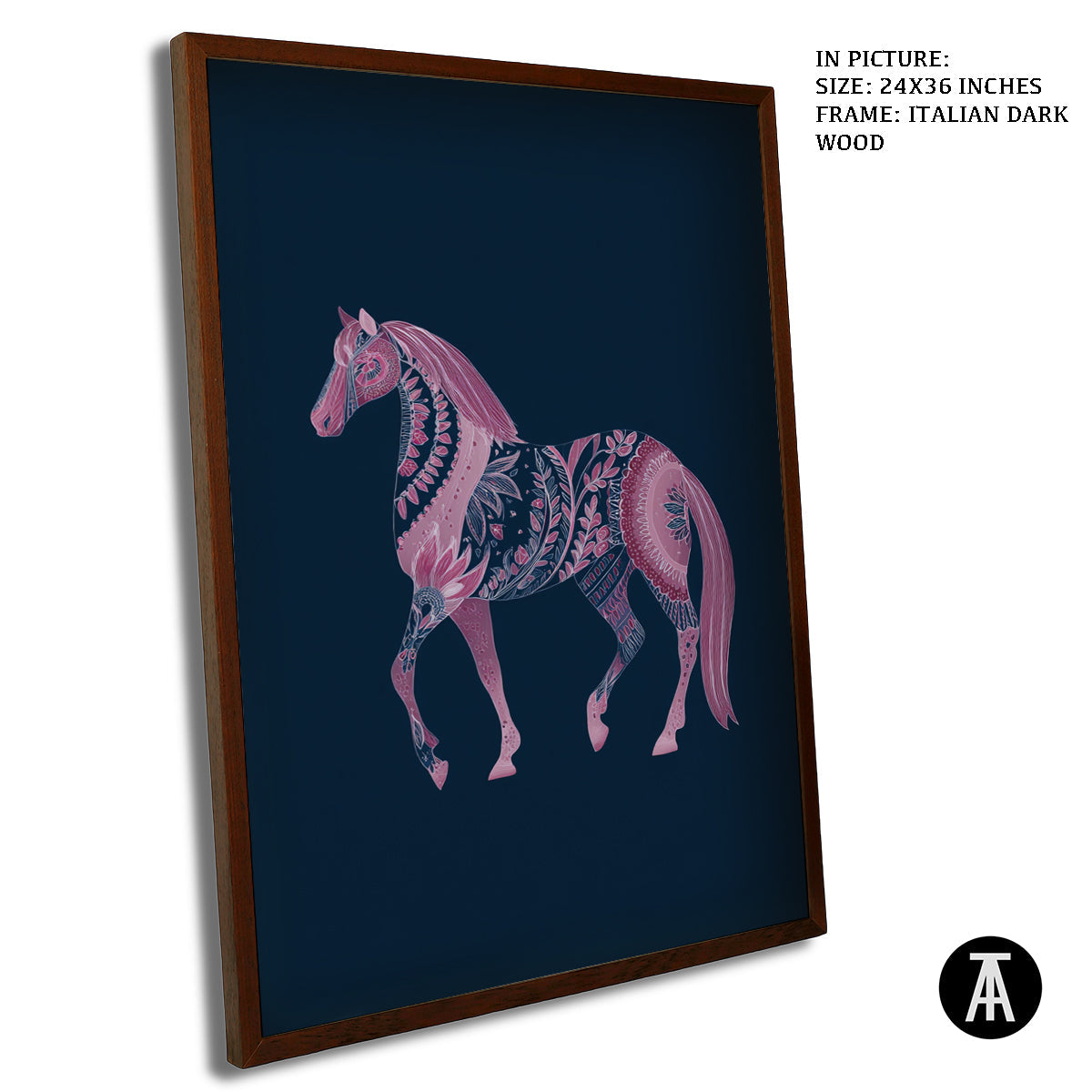 Artwork in Dark Wood Frame