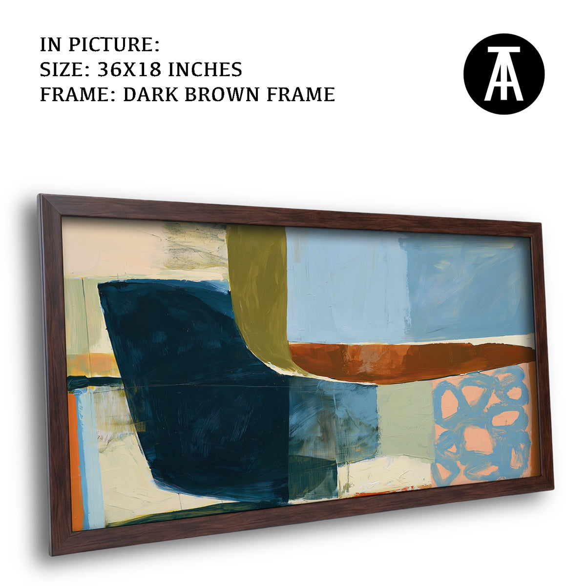 Artwork in Dark Brown Frame