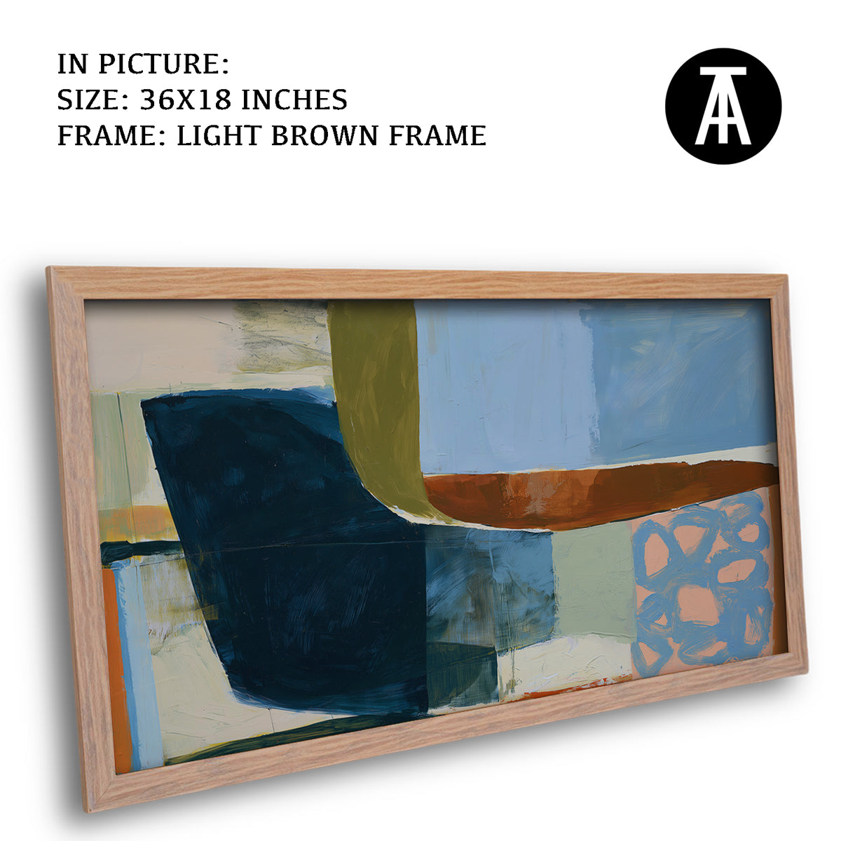 Artwork in Light Brown Frame