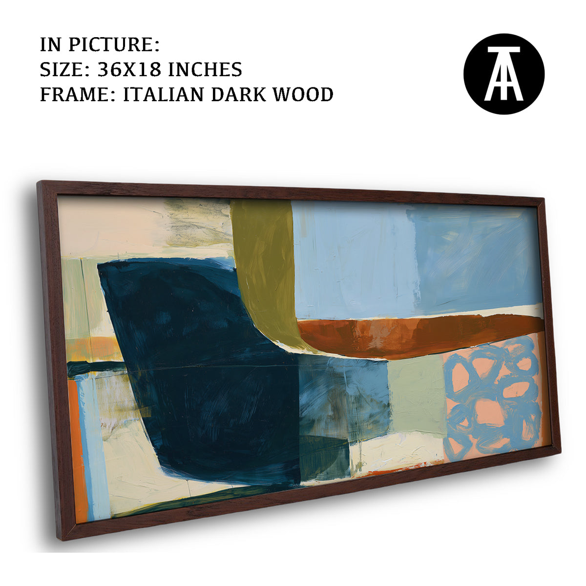 Artwork in Dark Wood Frame