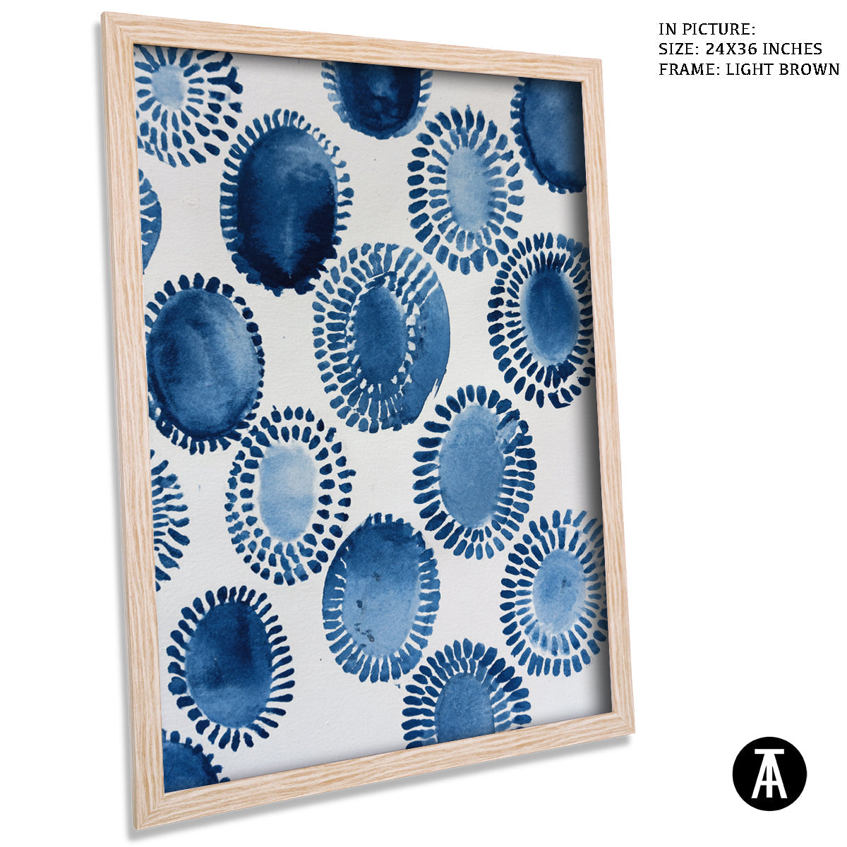 Artwork in Light Brown Frame