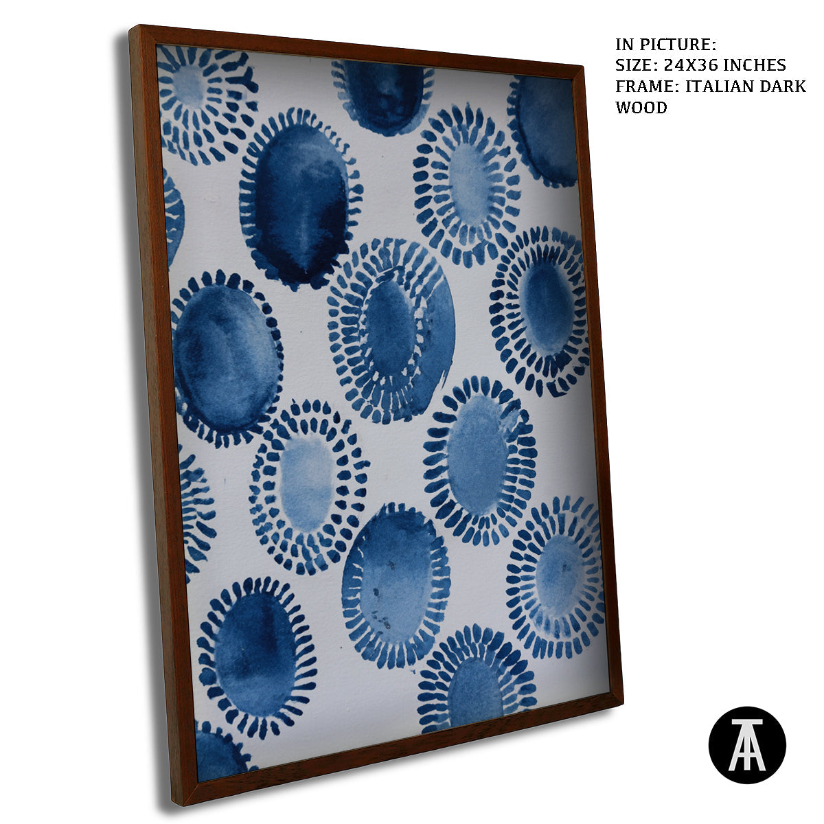 Artwork in Dark Wood Frame