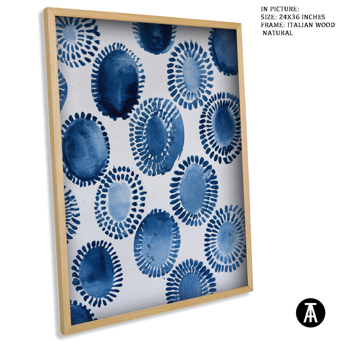 Artwork in Natural Wood Frame