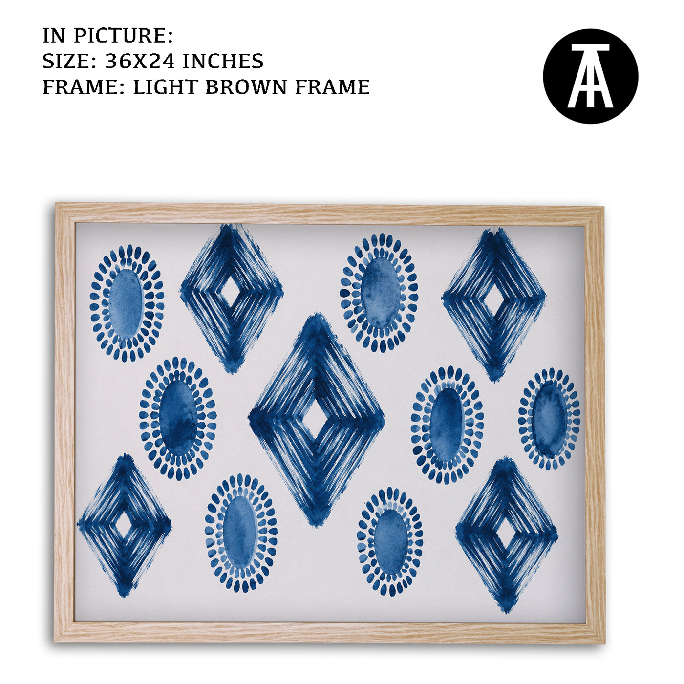 Artwork in Light Brown Frame
