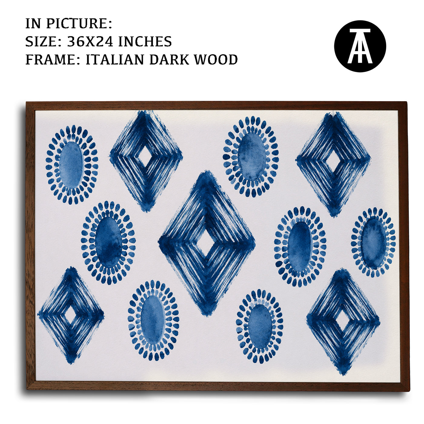 Artwork in Dark Wood Frame