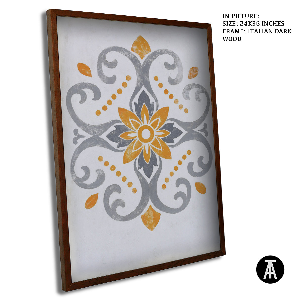 Artwork in Dark Wood Frame