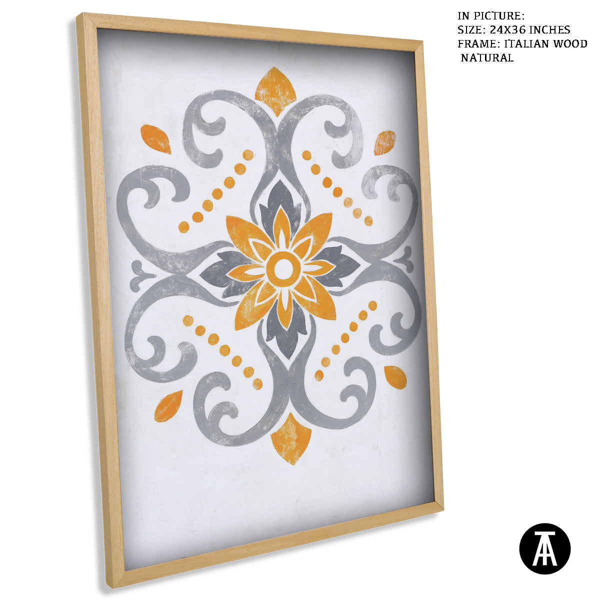 Artwork in Natural Wood Frame