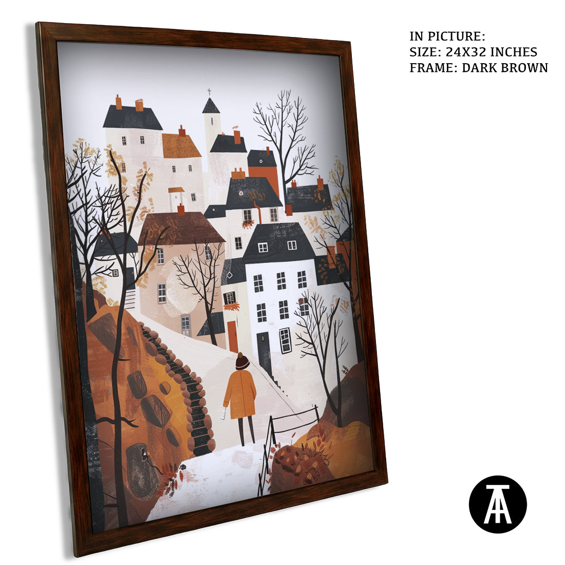 Sample Artwork in Dark Brown Frame
