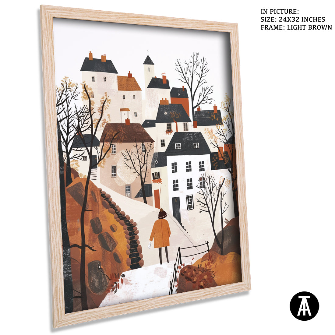 Sample Artwork in Light Brown Frame