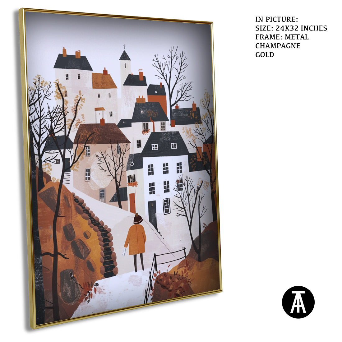 Sample Artwork in Champagne gold Metal Frame