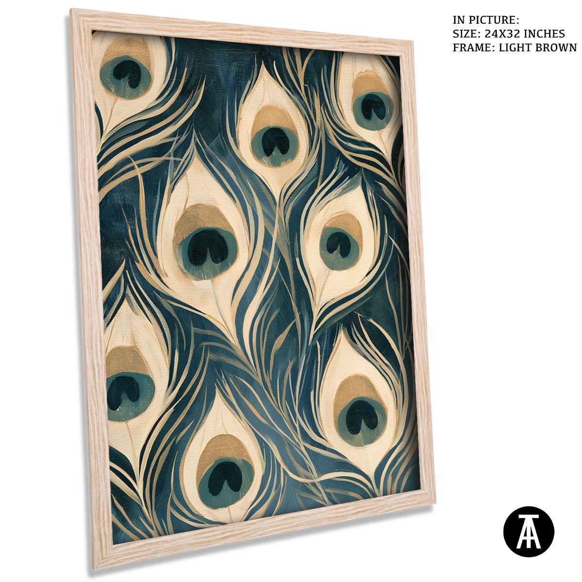 Artwork in Light Brown Frame