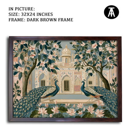Artwork in Dark Brown Frame