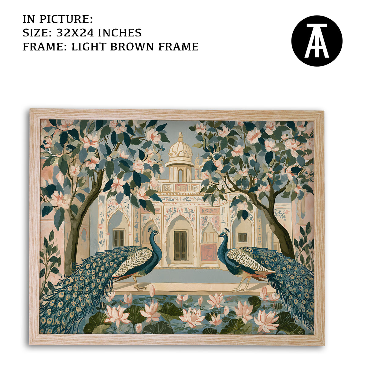 Artwork in Light Brown Frame