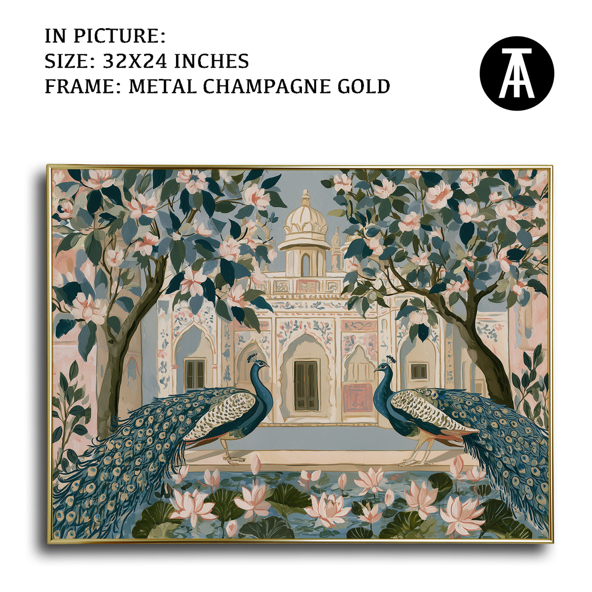 Artwork in Metal Champagne Gold Frame