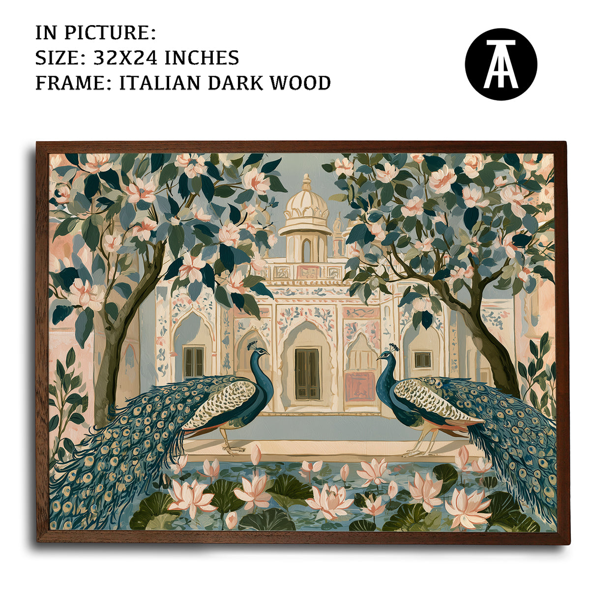 Artwork in Dark Wood Frame