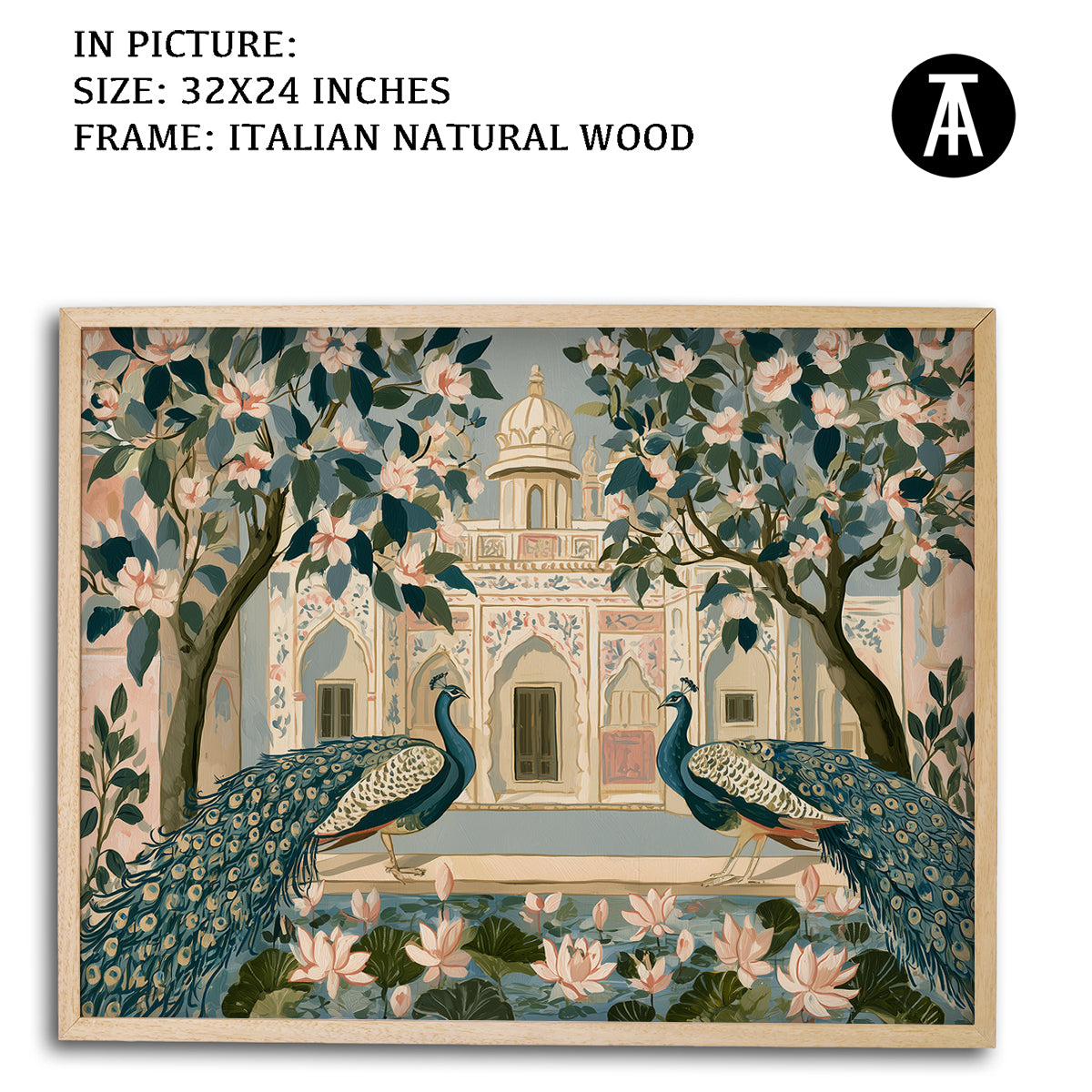 Artwork in Natural Wood Frame