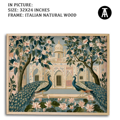 Artwork in Natural Wood Frame