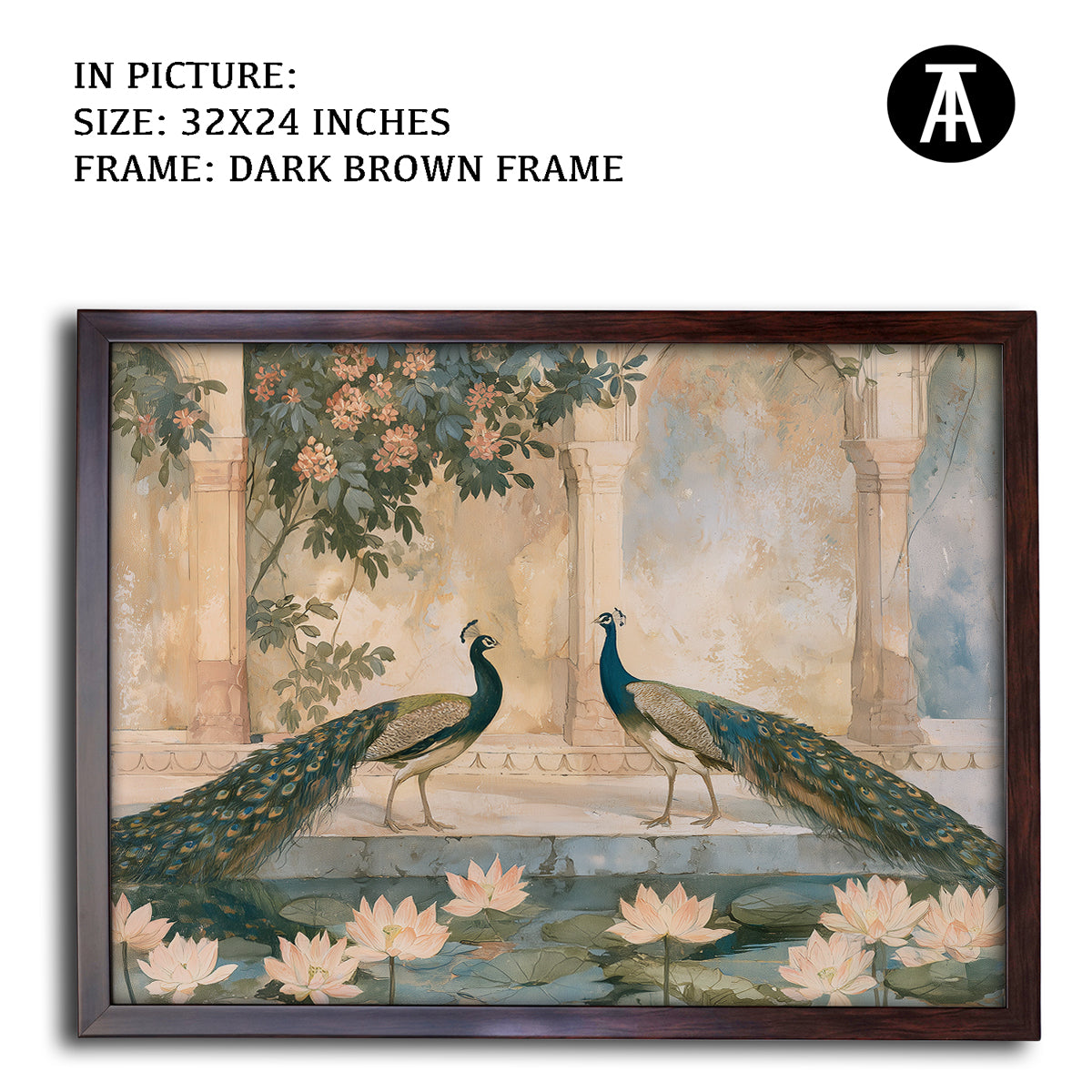 Artwork in Dark Brown Frame