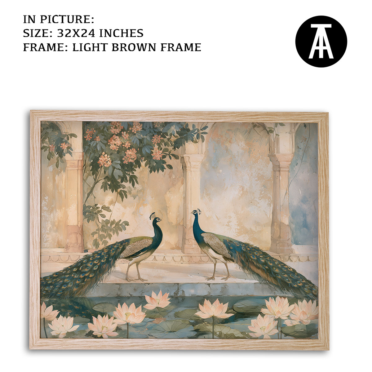 Artwork in Light Brown Frame