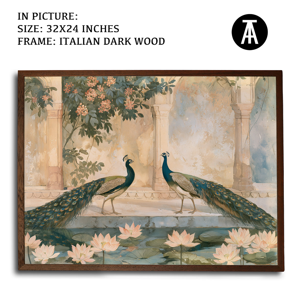 Artwork in Dark Wood Frame