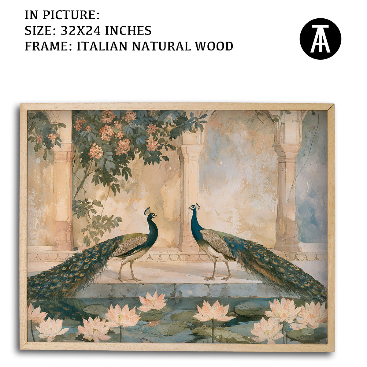 Artwork in Natural Wood Frame