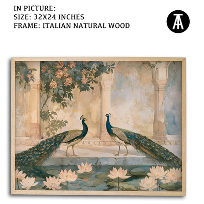 Artwork in Natural Wood Frame