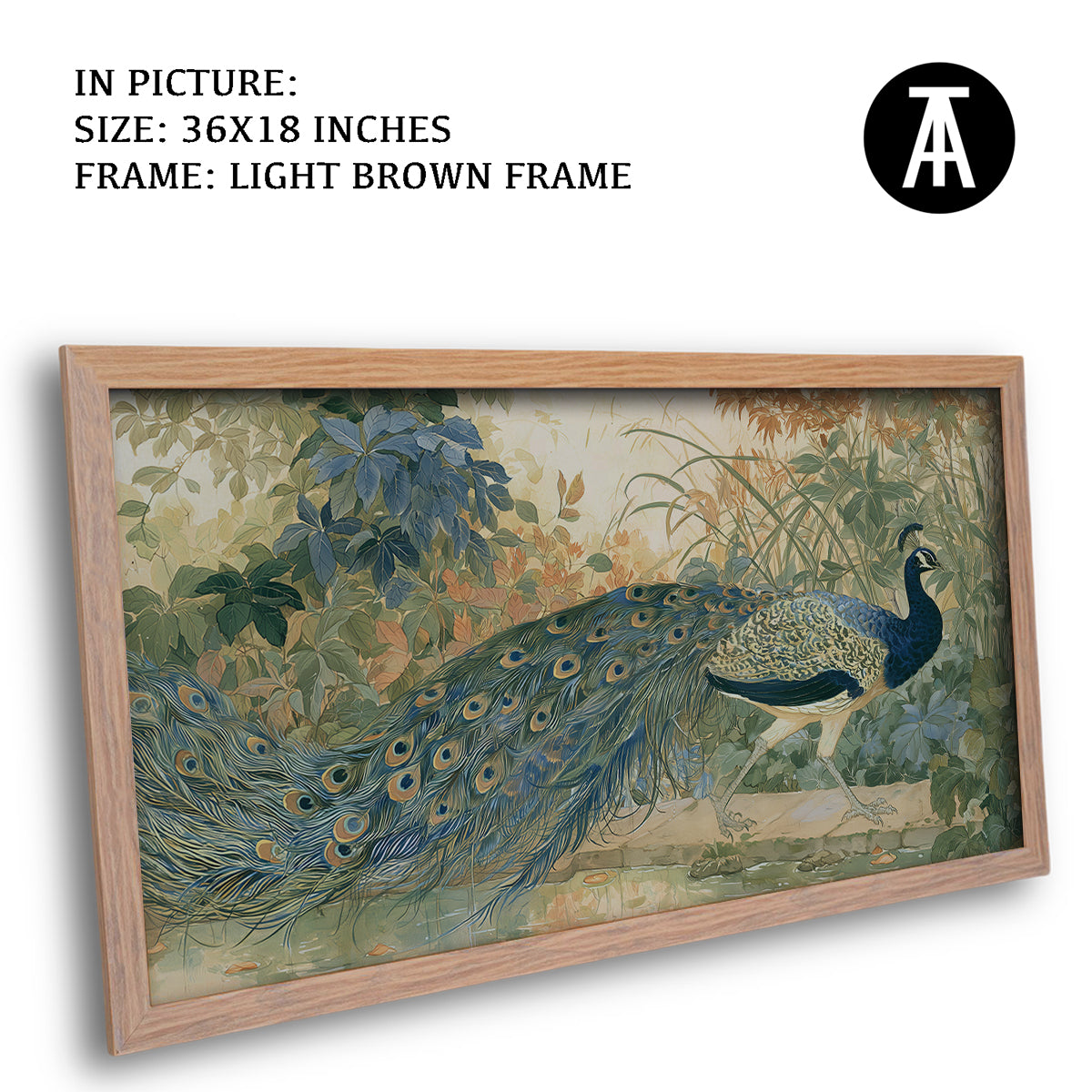 Artwork in Light Brown Frame