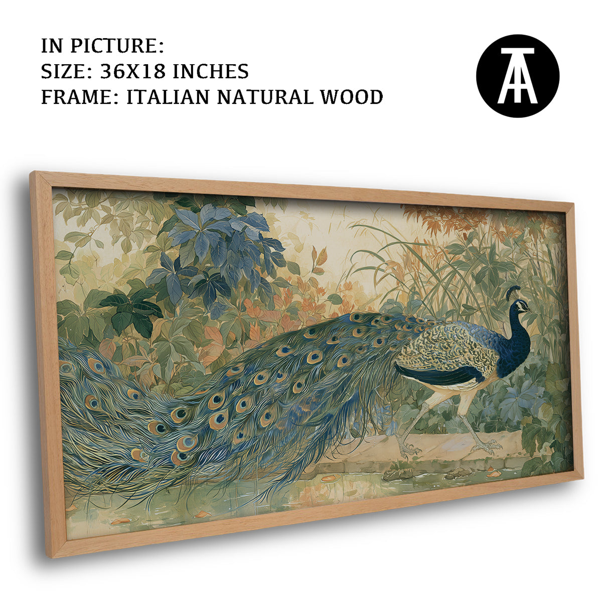 Artwork in Natural Wood Frame
