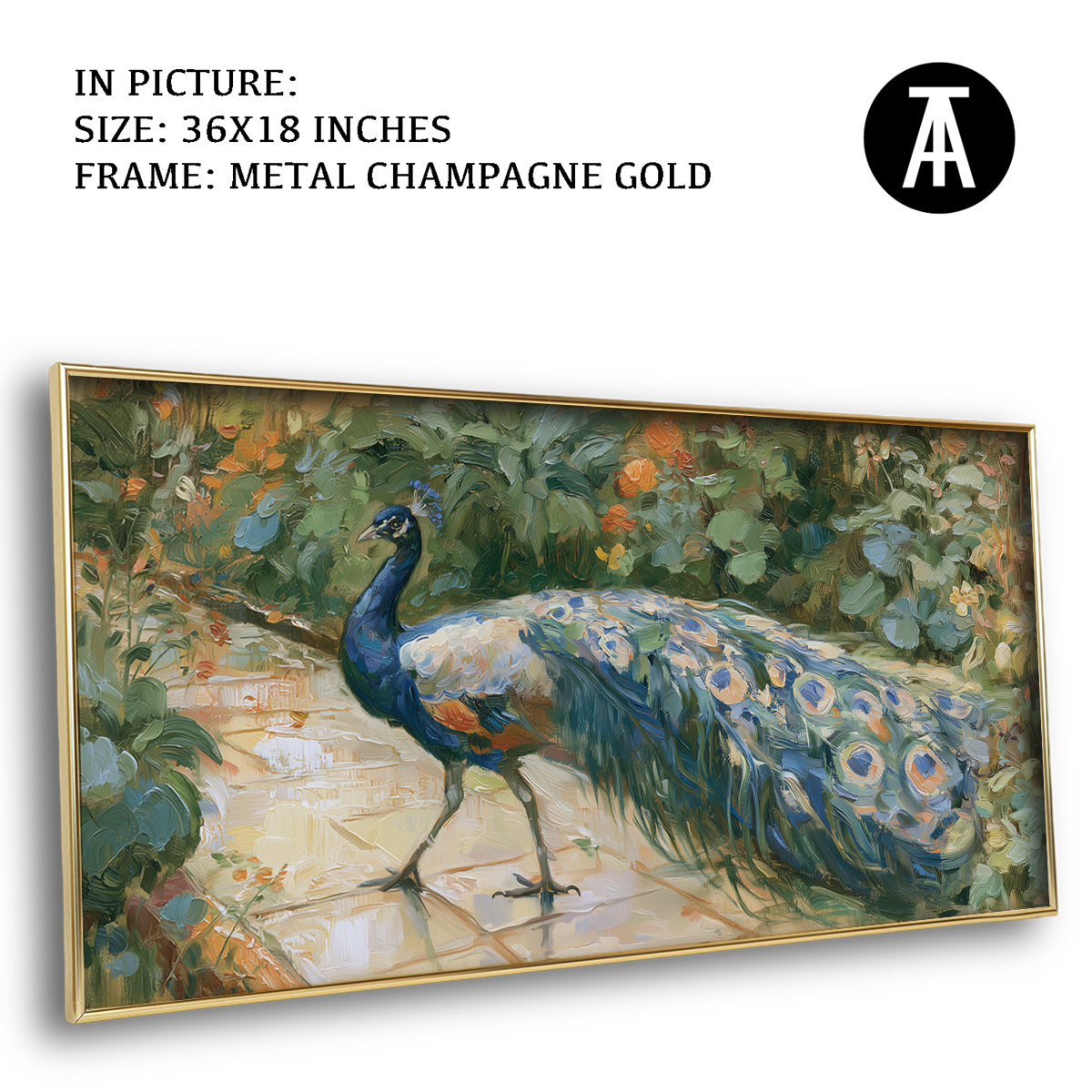 Artwork in Metal Champagne Gold Frame