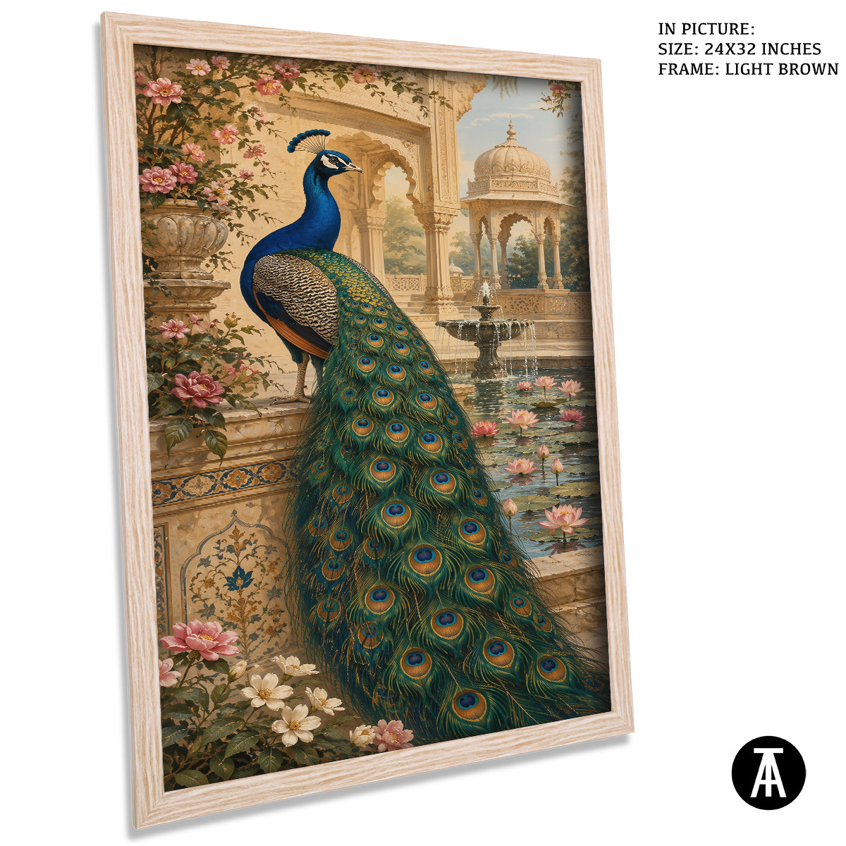 Artwork in Light Brown Frame