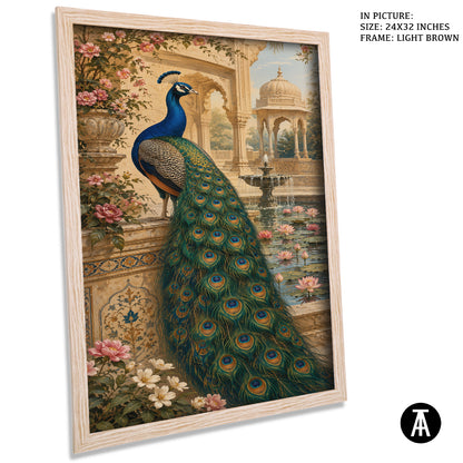 Artwork in Light Brown Frame