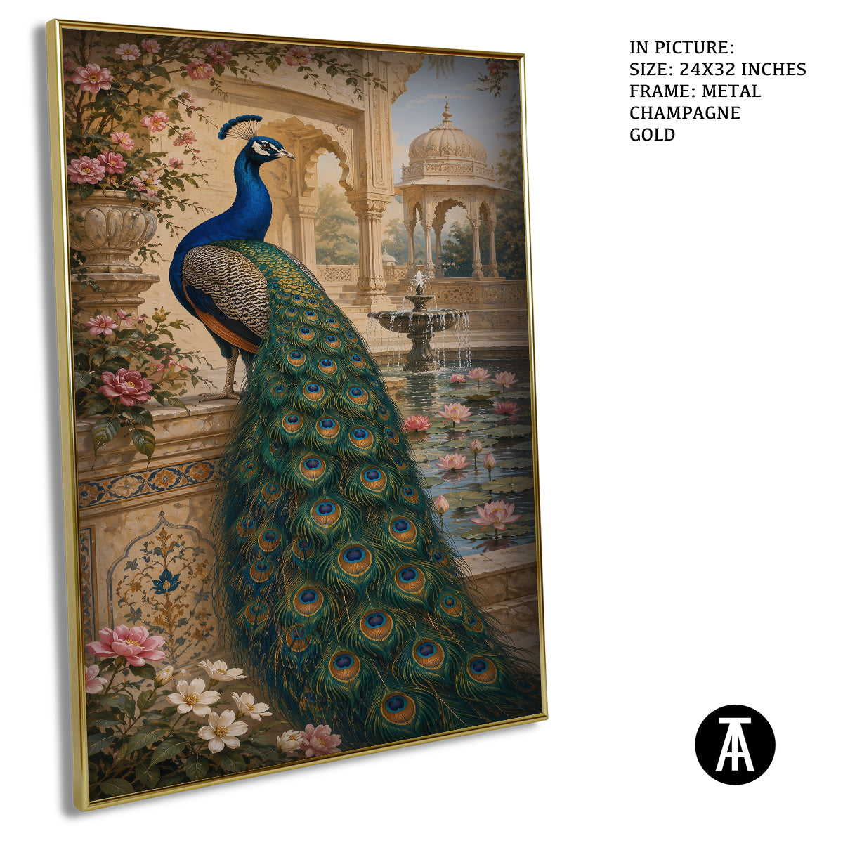 Artwork in Metal Champagne Gold Frame