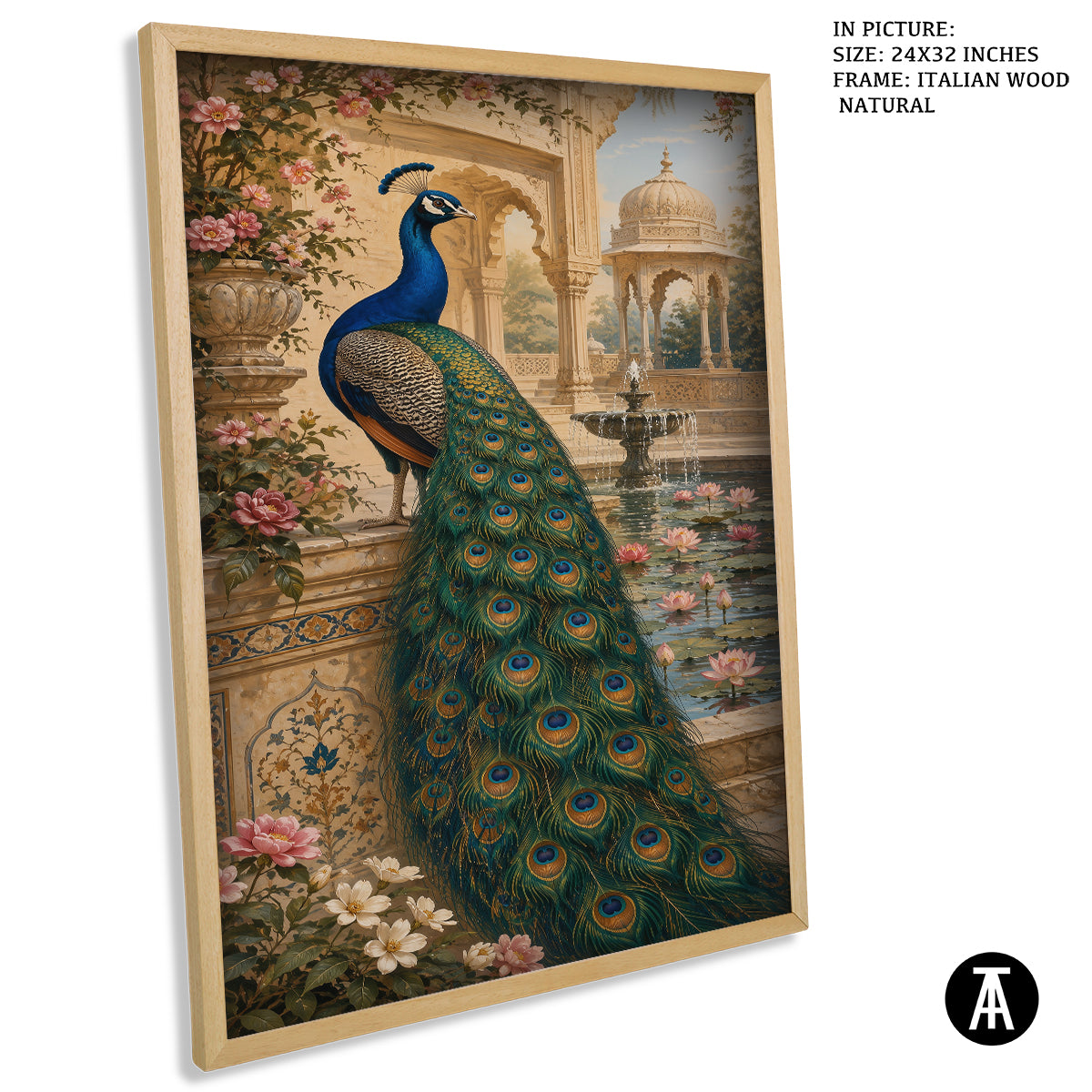 Artwork in Natural Wood Frame