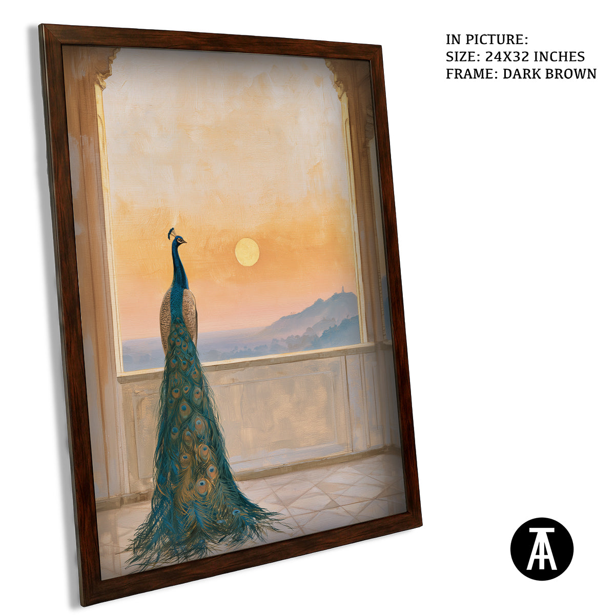 Artwork in Dark Brown Frame
