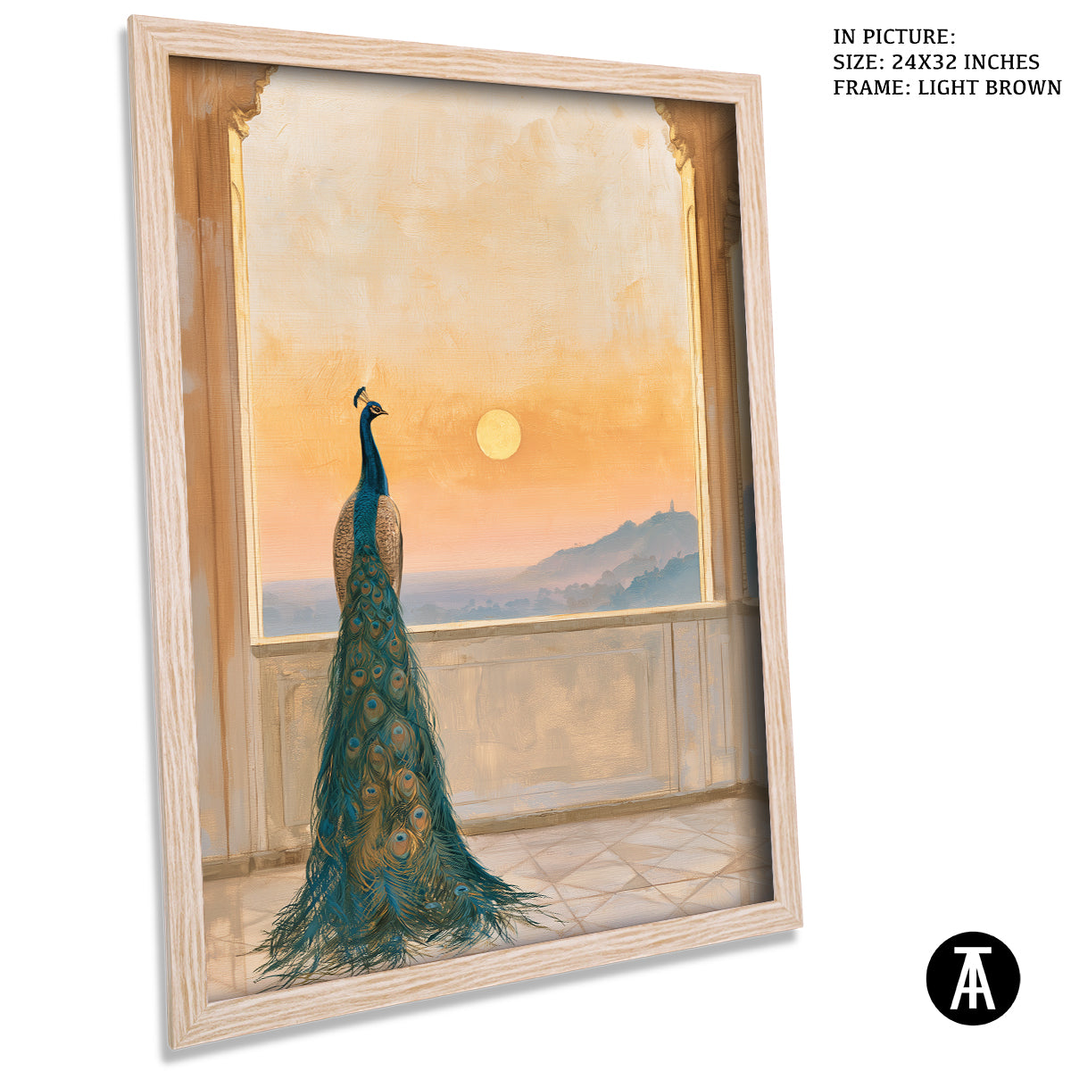 Artwork in Light Brown Frame