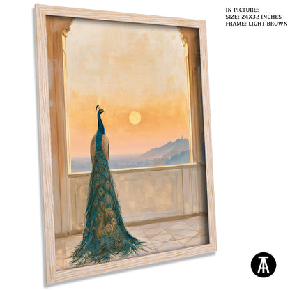 Artwork in Light Brown Frame