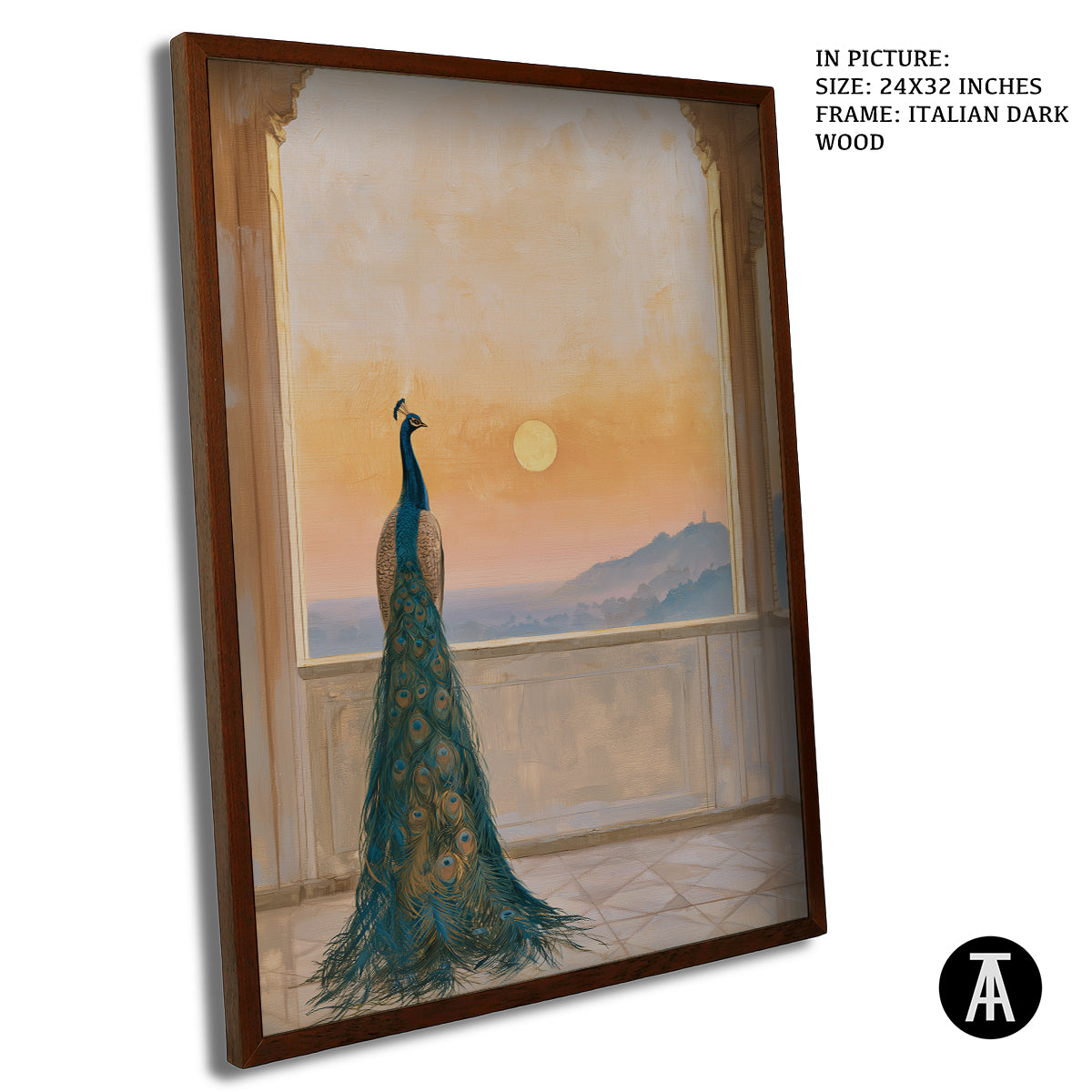 Artwork in Dark Wood Frame