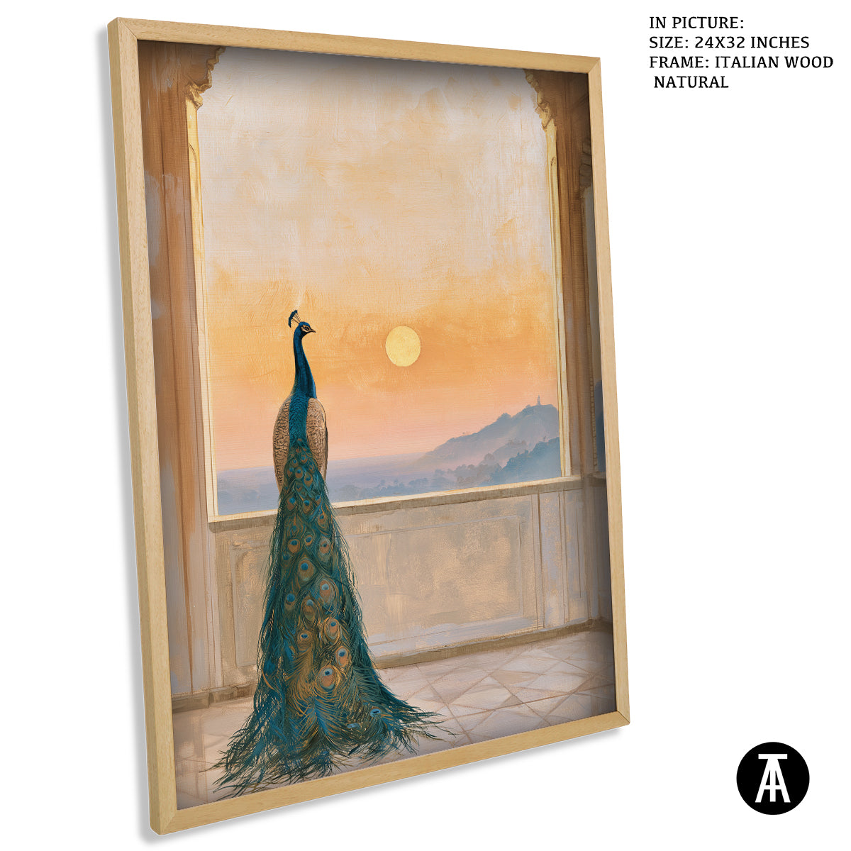 Artwork in Natural Wood Frame