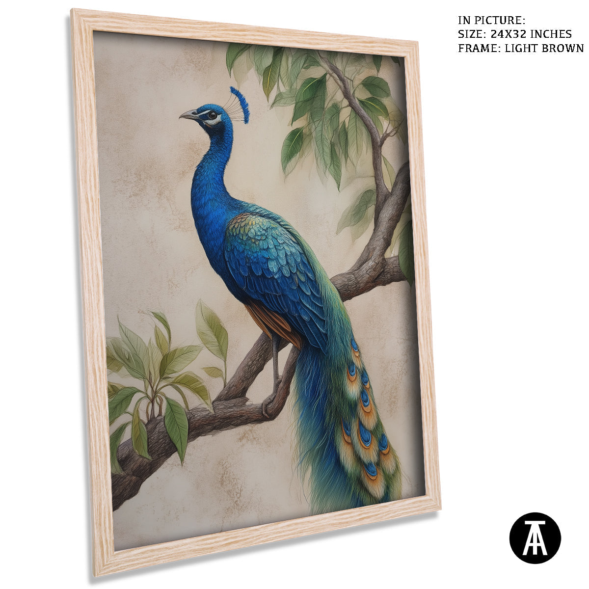 Artwork in Dark Brown Frame