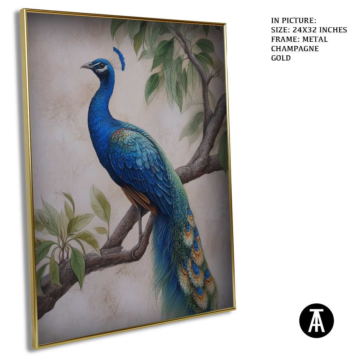 Artwork in Light Brown Frame