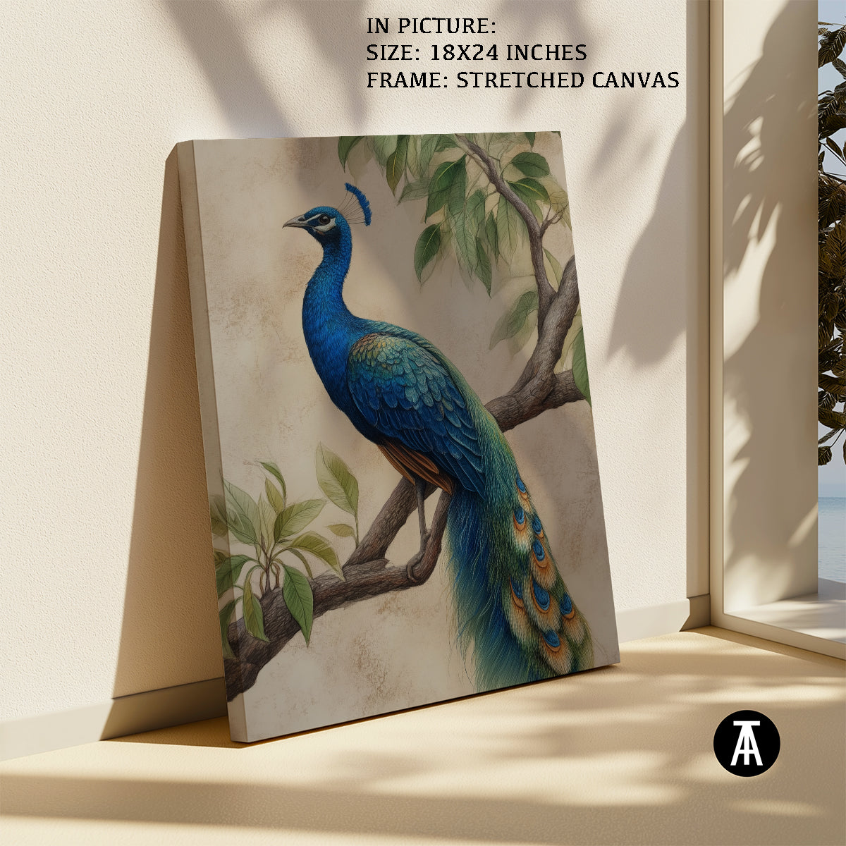 Artwork in Natural Wood Frame