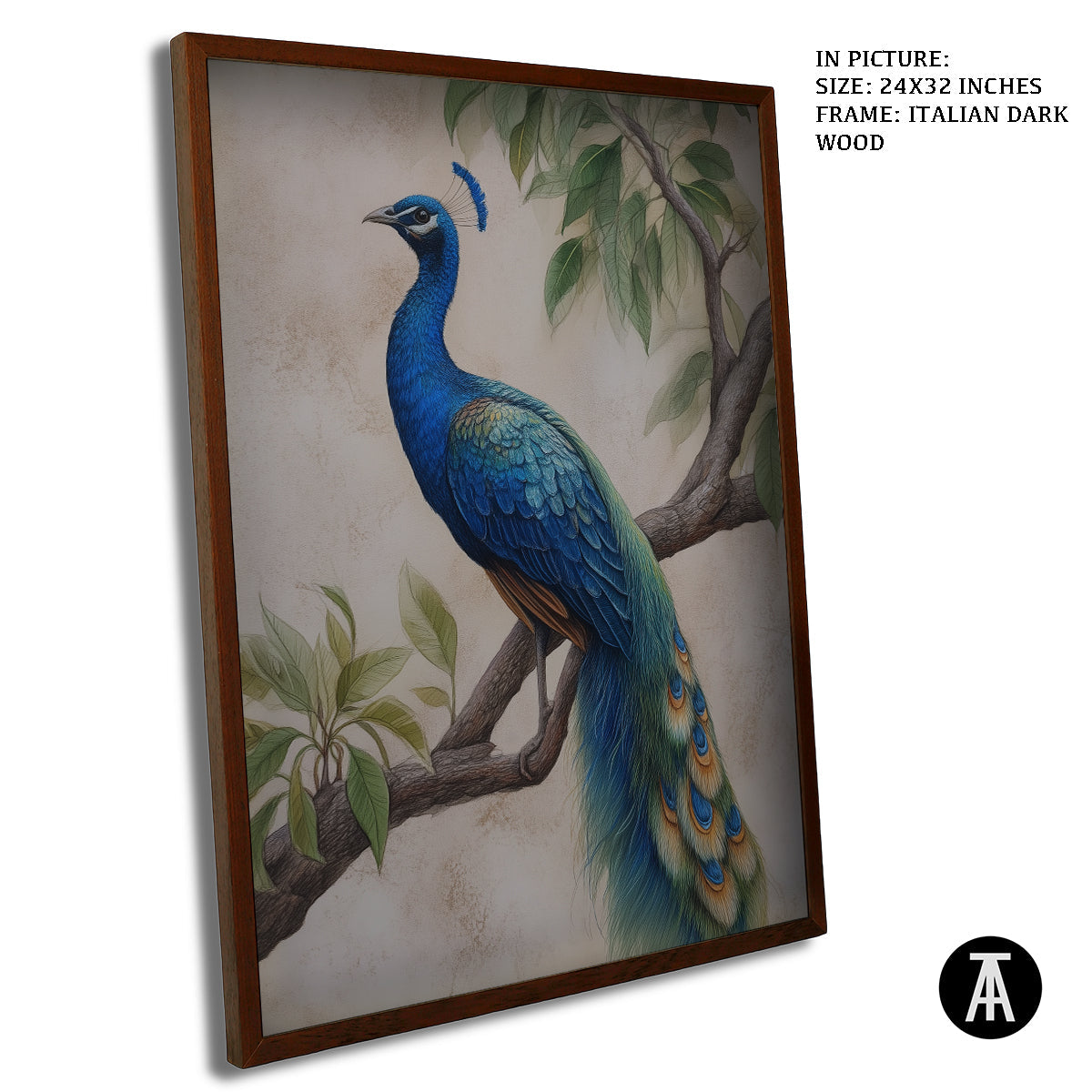 Artwork in Dark Wood Frame