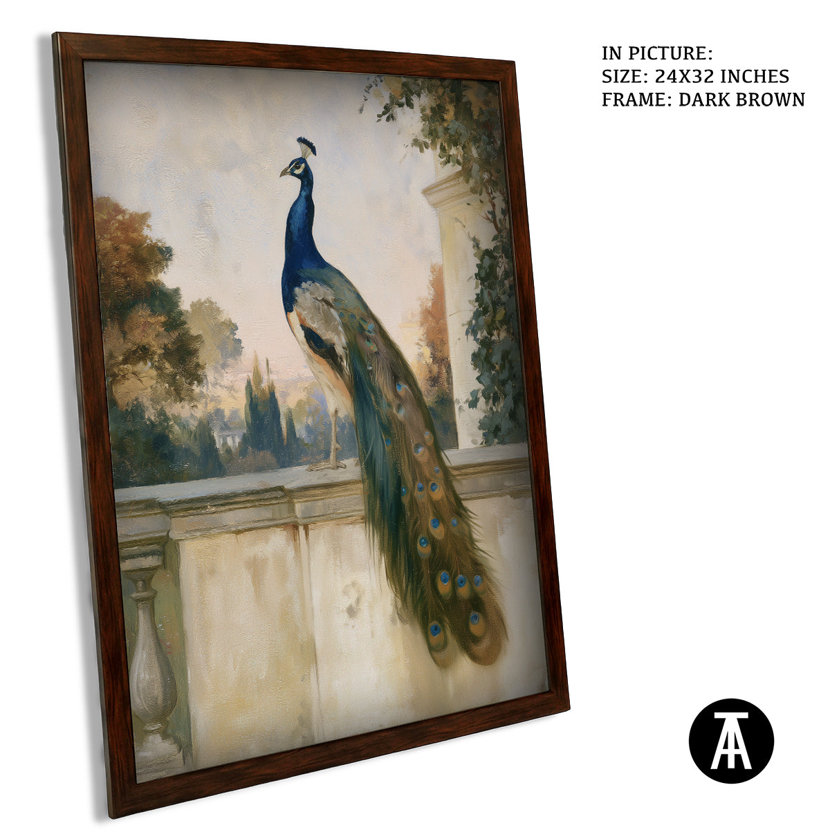 Artwork in Dark Brown Frame